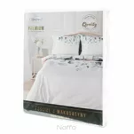 Pościel z makosatyny 160x200 JULIET biała zielona wzór kwiatowy dwustronna Premium - 8