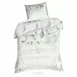 Pościel z makosatyny 160x200 JULIET biała zielona wzór kwiatowy dwustronna Premium - 5