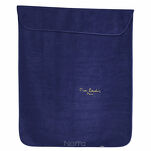 Koc akrylowy 160x220 CLARA 1 Pierre Cardin granatowy jednokolorowy z wyhaftowanym logo - 8