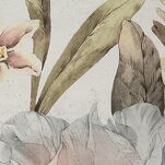 Pościel z makosatyny 220x200 DEMI Eva Minge biała beżowa wzór roślinny Premium - 2