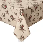 Obrus świąteczny 140x220 MELODY beżowo brązowy bawełniany w świąteczny wzór - 4