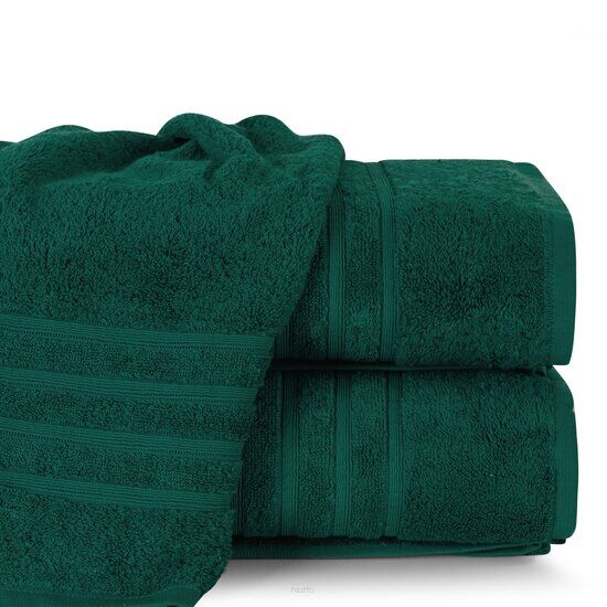 Ręcznik z bawełny egipskiej 50x90 LAVIN turkusowy z delikatną bordiurą w paski z kolekcji Premium
