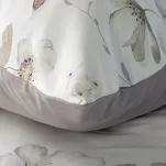 Pościel satynowa 140x200 SPRING 106 biała popielata wzór kwiatów - 2