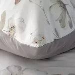Pościel satynowa 140x200 SPRING 106 biała popielata wzór kwiatów - 4