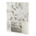 Pościel satynowa 140x200 SPRING 106 biała popielata wzór kwiatów - 7