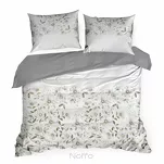 Pościel satynowa 140x200 SPRING 106 biała popielata wzór kwiatów - 6