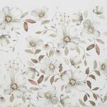 Pościel satynowa 140x200 SPRING 106 biała popielata wzór kwiatów - 2