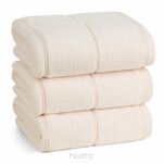 Ręcznik 70x140 MARI jasny róż z welurową bordiurą w pasy 500 g/m2 - 4