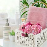 Ręcznik 70x140 MARI jasny róż z welurową bordiurą w pasy 500 g/m2 - 8
