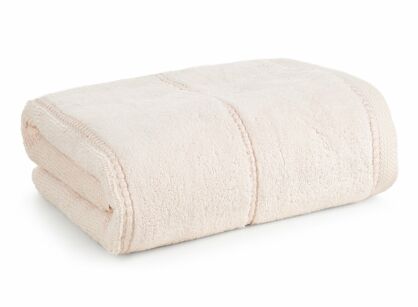 Ręcznik 70x140 MARI jasny róż z welurową bordiurą w pasy 500 g/m2