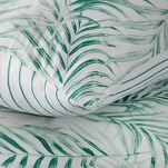 Pościel satynowa 160x200 RAYA 3 biała miętowa egzotyczne liście - 2