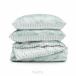 Pościel satynowa 160x200 RAYA 3 biała miętowa egzotyczne liście - 7