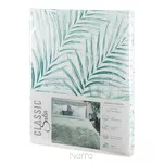 Pościel satynowa 160x200 RAYA 3 biała miętowa egzotyczne liście - 8