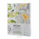 Pościel satynowa 220x200 SPRING 22 biała z wzorem roślinnym z kolekcji Classic - 7