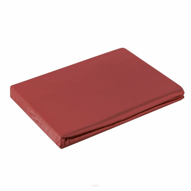 Prześcieradło satyna bawełniana bez gumki NOVA 1 czerwone 160x210