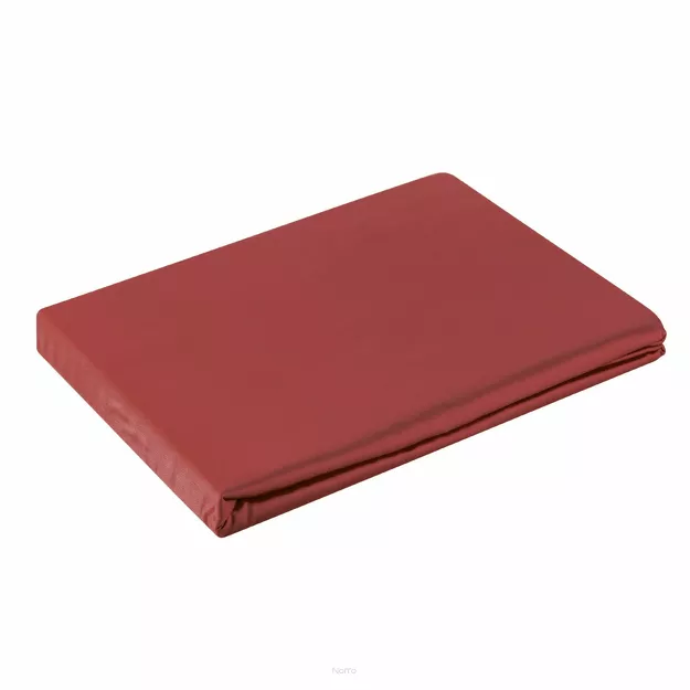 Prześcieradło satyna bawełniana bez gumki NOVA 1 czerwone 160x210