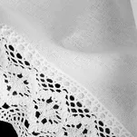 Zazdrostka gotowa w tunelu 150x60 CLARIE biała z bawełny zdobiona koronką - 11