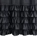 Zasłona na przelotkach 140x250 CARLI welwetowa czarna jednokolorowa zdobiona w dolnej części falbanami z paskiem cyrkonii - 3