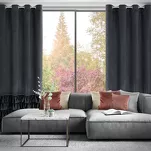 Zasłona na przelotkach 140x250 CARLI welwetowa czarna jednokolorowa zdobiona w dolnej części falbanami z paskiem cyrkonii - 8