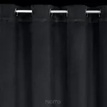 Zasłona na przelotkach 140x250 CARLI welwetowa czarna jednokolorowa zdobiona w dolnej części falbanami z paskiem cyrkonii - 4