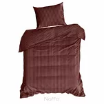 Pościel satynowa 160x200 VERA jednokolorowa gładka burgundowa w prążki - 6