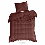 Pościel satynowa 160x200 VERA jednokolorowa gładka burgundowa w prążki - 6