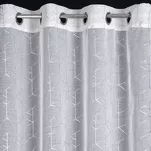 Firana na przelotkach 140x250 ELSI biała ze srebrnym geometrycznym nadrukiem - 4