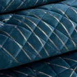 Narzuta welwetowa 170x210 MUSA 2 granatowa pikowana ze złotym nadrukiem liści bananowca Limited Collection - 5