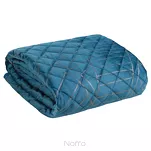 Narzuta welwetowa 170x210 MUSA 2 granatowa pikowana ze złotym nadrukiem liści bananowca Limited Collection - 3