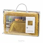 Narzuta welwetowa 170x210 DIMON miodowa pikowana w geometryczny wzór - 5
