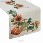 Bieżnik gobelinowy 45x140 1220 naturalny z nadrukiem pomarańczowych dyni i słoneczników - 6