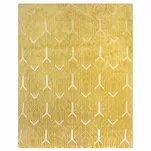 Koc 150x200 GINKO 4 miodowy z błyszczącym srebrnym geometrycznym nadrukiem - 5