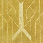 Koc 150x200 GINKO 4 miodowy z błyszczącym srebrnym geometrycznym nadrukiem - 4