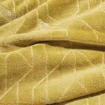 Koc 150x200 GINKO 4 miodowy z błyszczącym srebrnym geometrycznym nadrukiem - 3