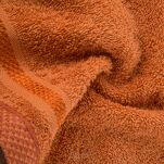 Ręcznik 100x150 ABBIE pomarańczowy  z żakardową błyszczącą bordiurą w pasy z delikatną krateczką 500 g/m2 - 3