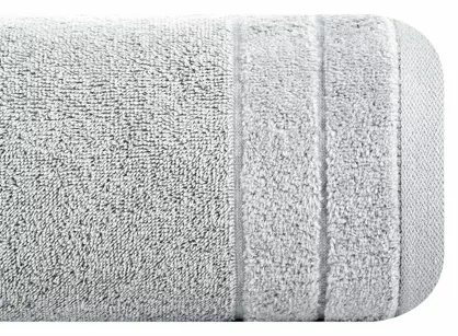 Ręcznik bawełniany 30x50 DAMLA srebrny gładki z subtelną bordiurą