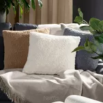 Poszewka dekoracyjna 45x45 BUKLA 3E miętowa jednokolorowa wzór baranka - 3