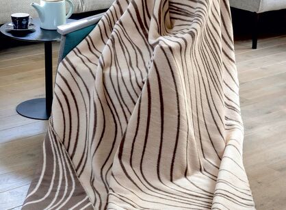 Koc bawełniany 150x200 1712-1 kremowy beżowy z frędzlami