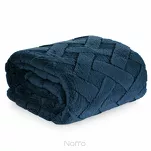 Koc 200x220 CARO granatowy puszysty typu flano z wytłaczanym wzorem Design 91 - 5