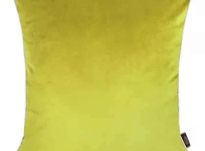 Poszewka welwetowa 45x45 VELVET 57G jasna zieleń z wypustką na brzegach i imitacją lnu