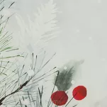 Pościel świąteczna 160x200 ROBIN jasny szary zielona panelowy nadruk z mikrowłókna - 4