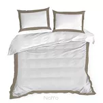 Pościel satyna bawełniana 160x200 LAURA biała zdobiona ozdobną kawową kantą z kolekcji Nova Style - 3