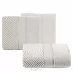 Ręcznik bawełniany 50x90 JESSI beżowy z fakturą krateczki i gładką welurową bordiurą - 4