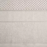 Ręcznik bawełniany 50x90 JESSI beżowy z fakturą krateczki i gładką welurową bordiurą - 3