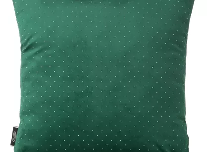 Poszewka welwetowa 45x45 ARIADNA ciemna zieleń zdobiona diamencikami