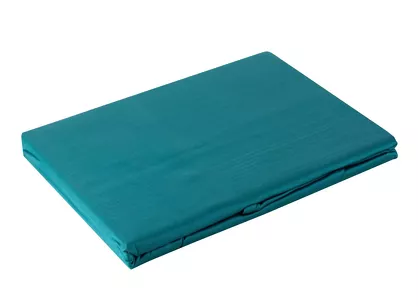 Prześcieradło satyna bawełniana bez gumki NOVA 1 turkusowe 160x210