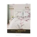 Pościel z makosatyny 220x200 BIANCA biała pudrowy kwiat dwustronna Premium - 6