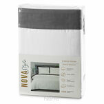 Pościel satyna bawełniana 160x200 LAURA biała zdobiona ozdobną stalową kantą z kolekcji Nova Style - 5