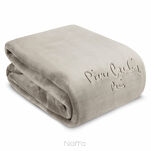 Koc akrylowy 220x240 CLARA 1 Pierre Cardin ciemny beż jednokolorowy z wyhaftowanym logo - 3