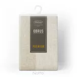 Obrus lniany 145x240 NATU 10 naturalny zdobiony szerokim mankietem - 2